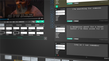 Closed Caption Creator screenshot showing Event List and Timeline