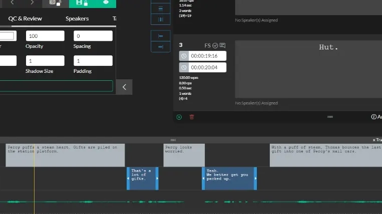 Screenshot of the Timeline Component with Track 2 enabled