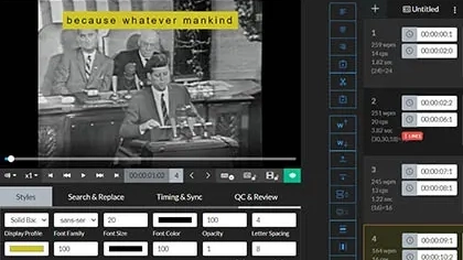 The style panel is being used to change the look of the subtitles.