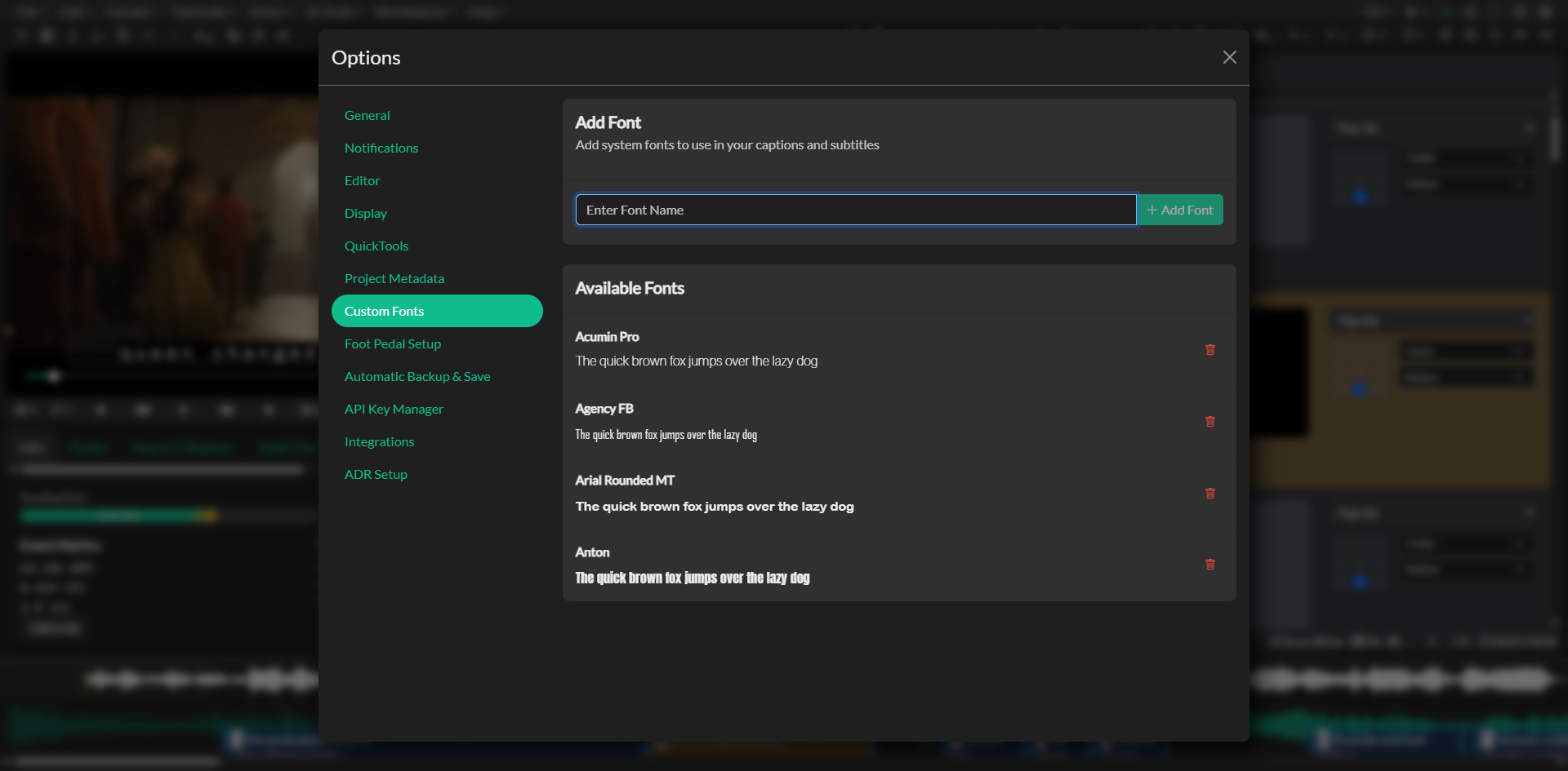 Custom Fonts manager and font insertion