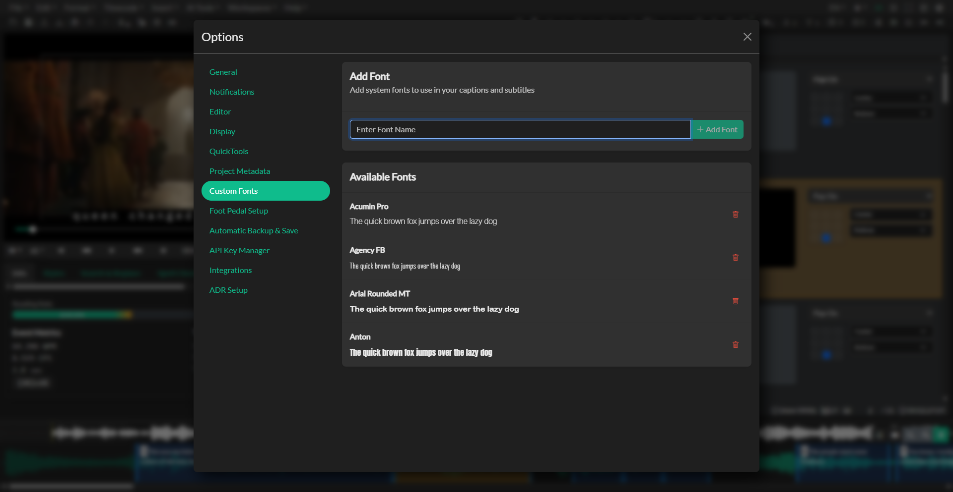 Custom Fonts manager and font insertion