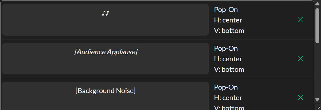 Event Templates panel
