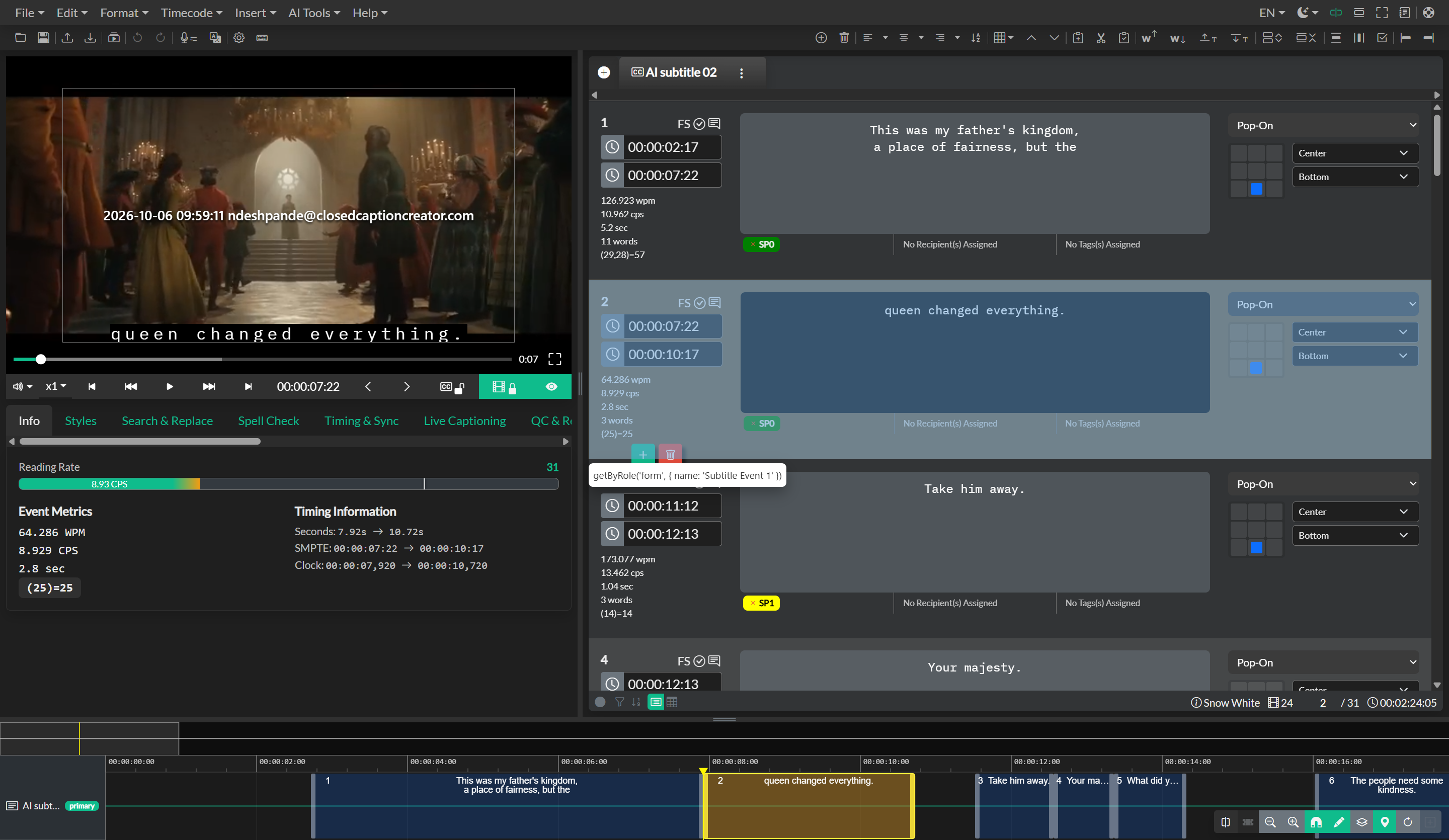 Project export dialog