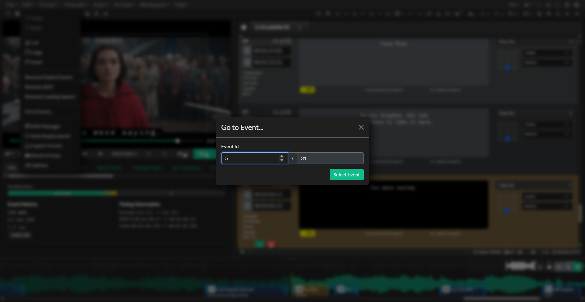 Go to event from error list