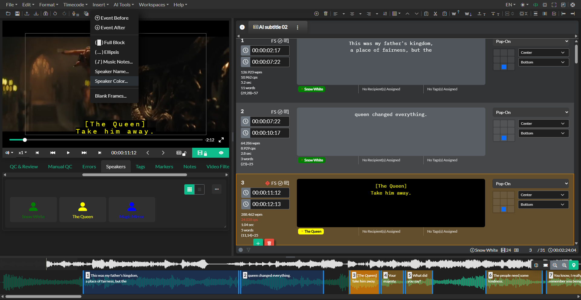 Insert Speaker Color result