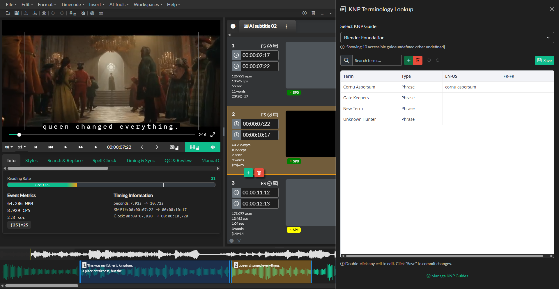 KNP Terminology Lookup panel