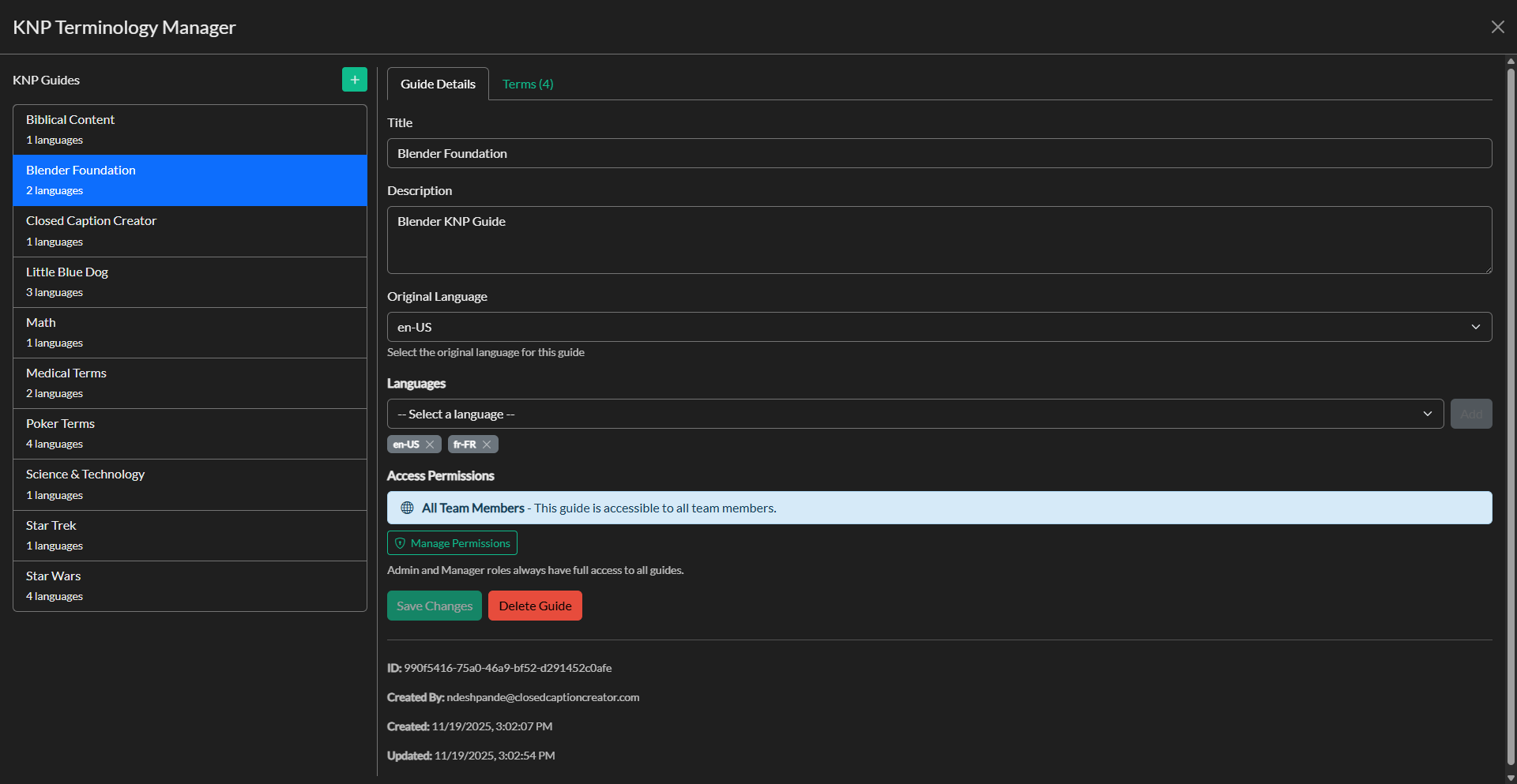 KNP Terminology Manager