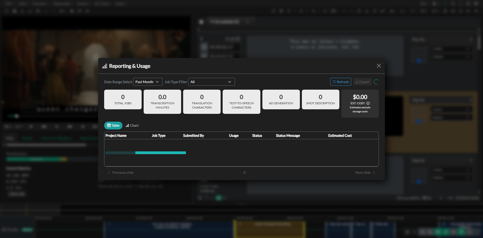 Reporting and Usage page from Help menu