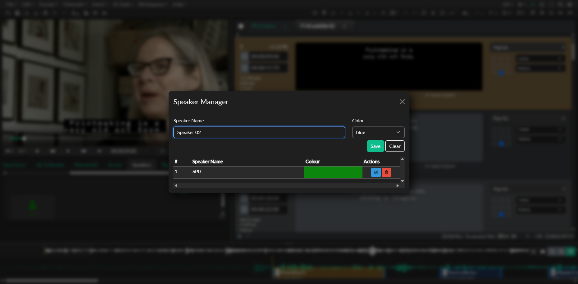 Speaker Manager interface