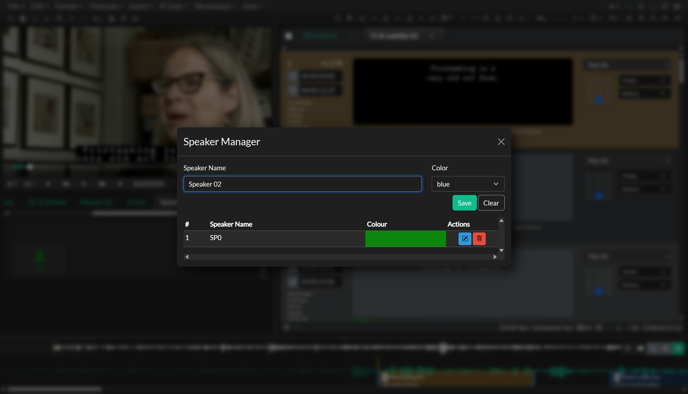 Speaker Manager interface