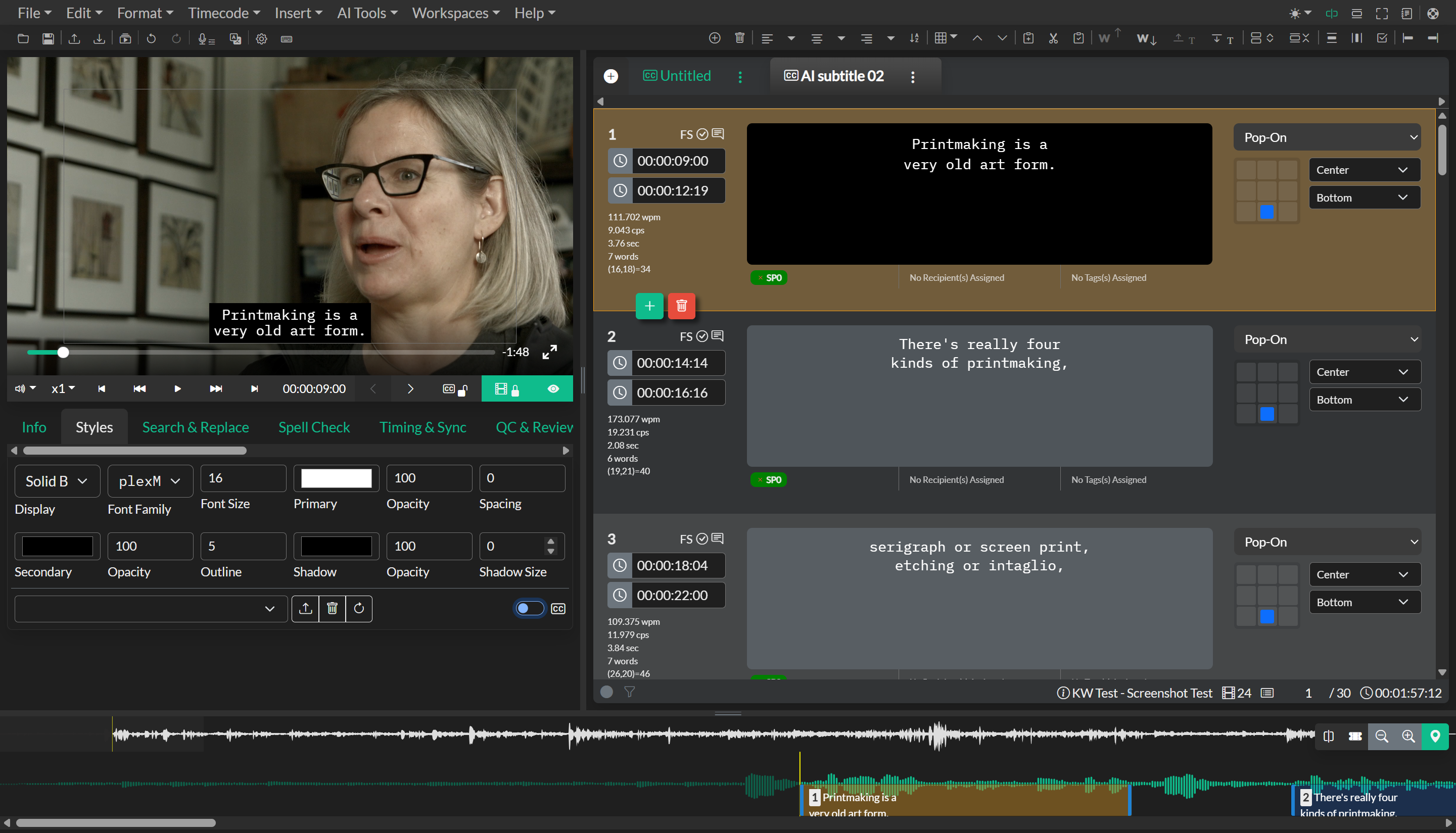 Closed Caption mode and Subtitle mode toggle