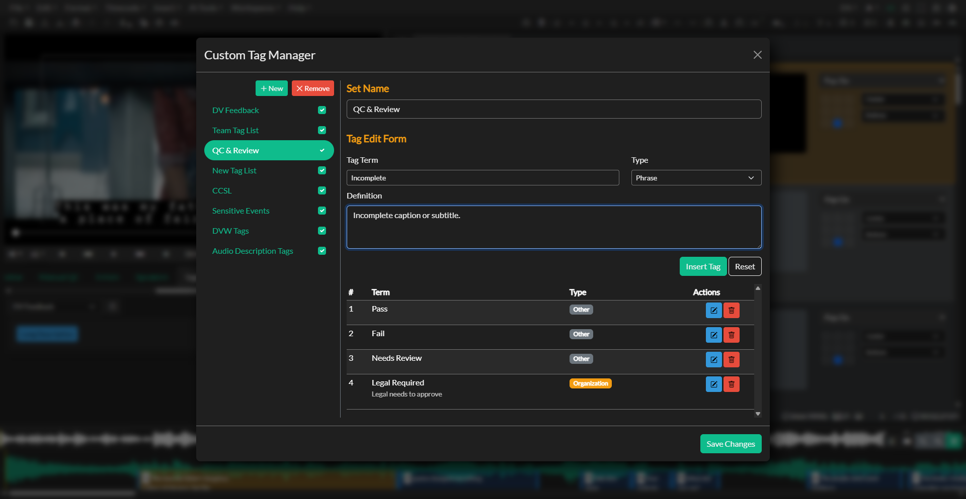 Tags Manager in QuickTools