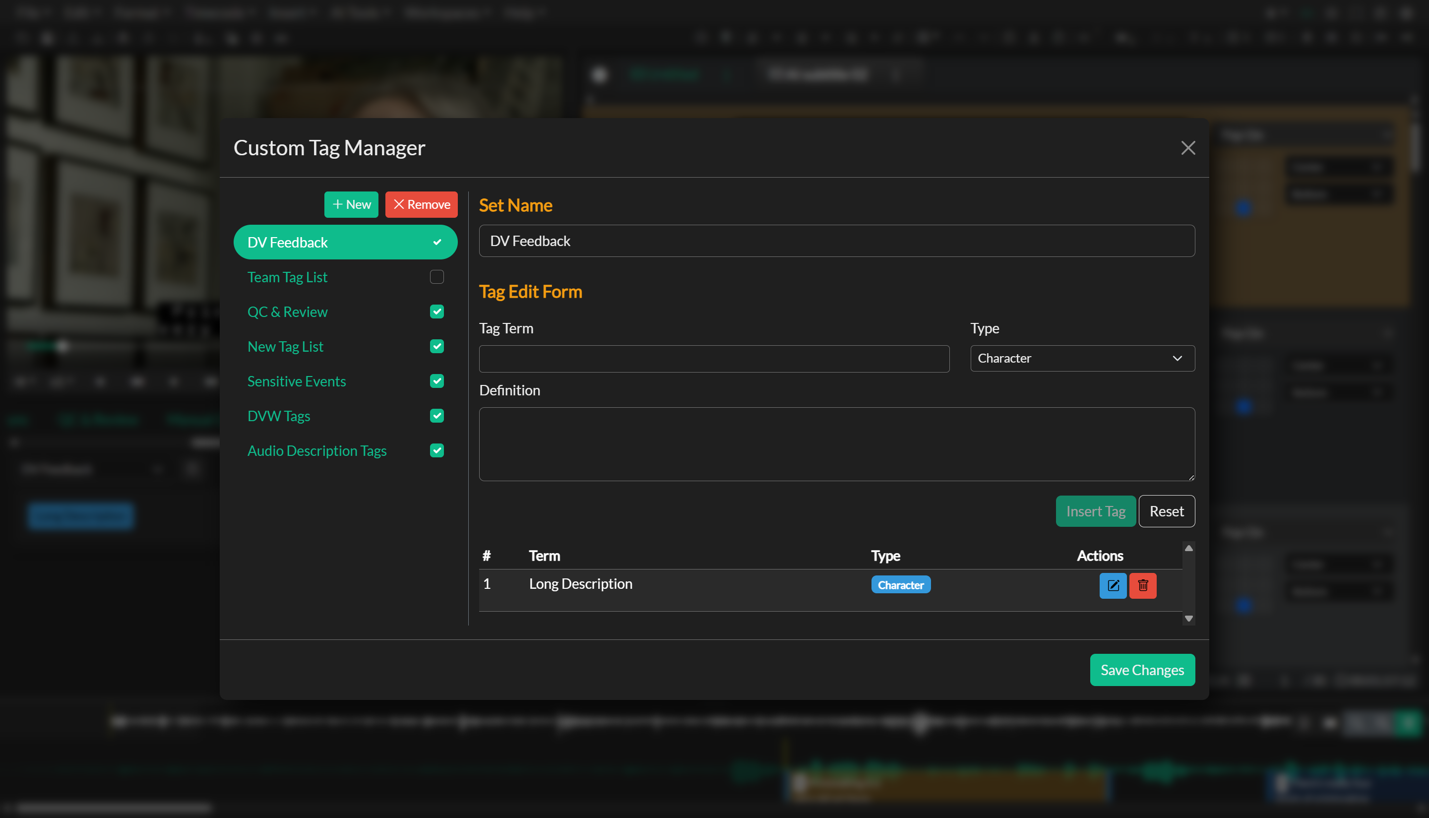 Tags Manager in QuickTools