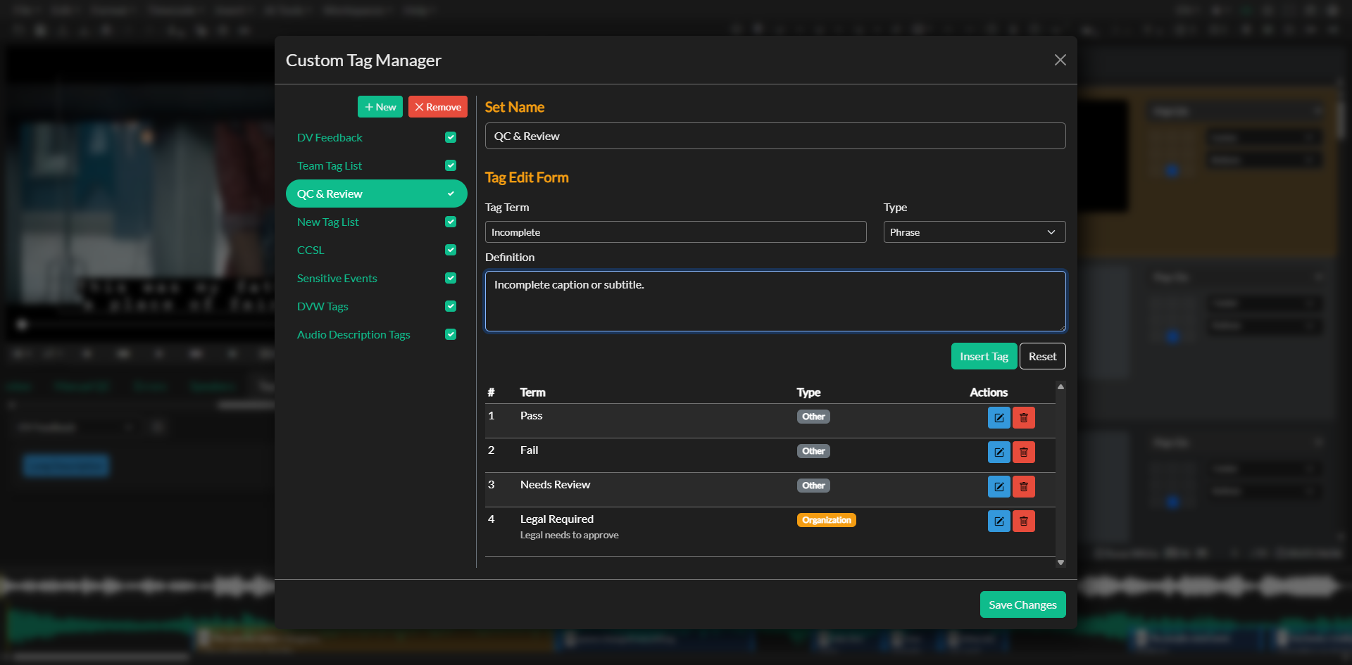 Tags Manager in QuickTools