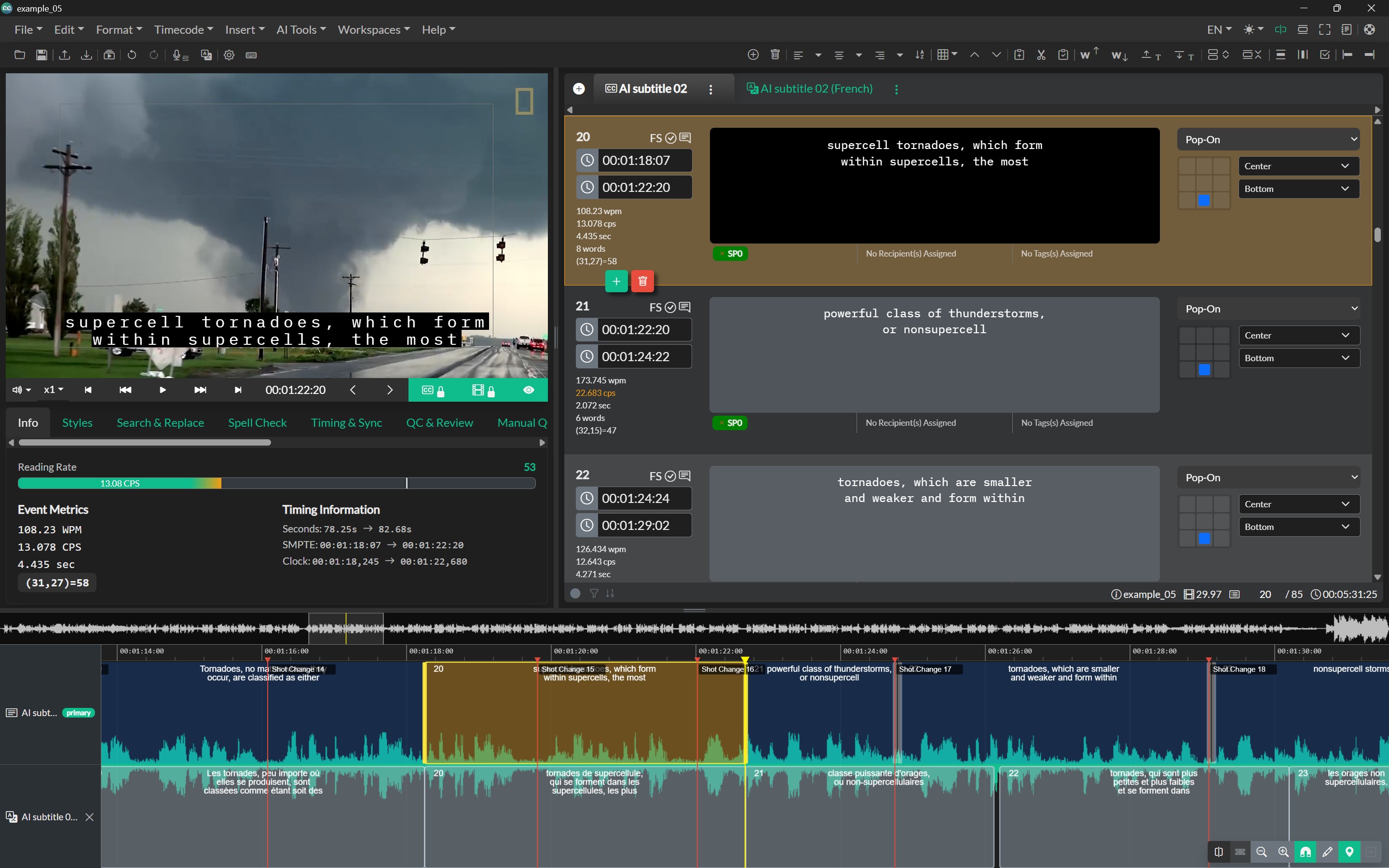 Timeline panel
