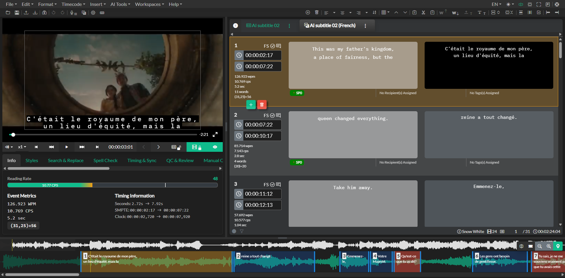 Translation Event Group selection