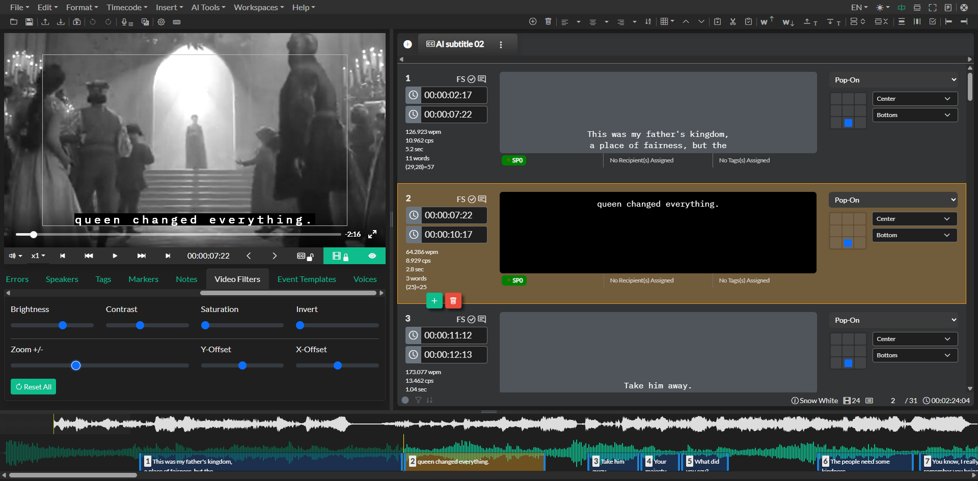 Video filters after applying