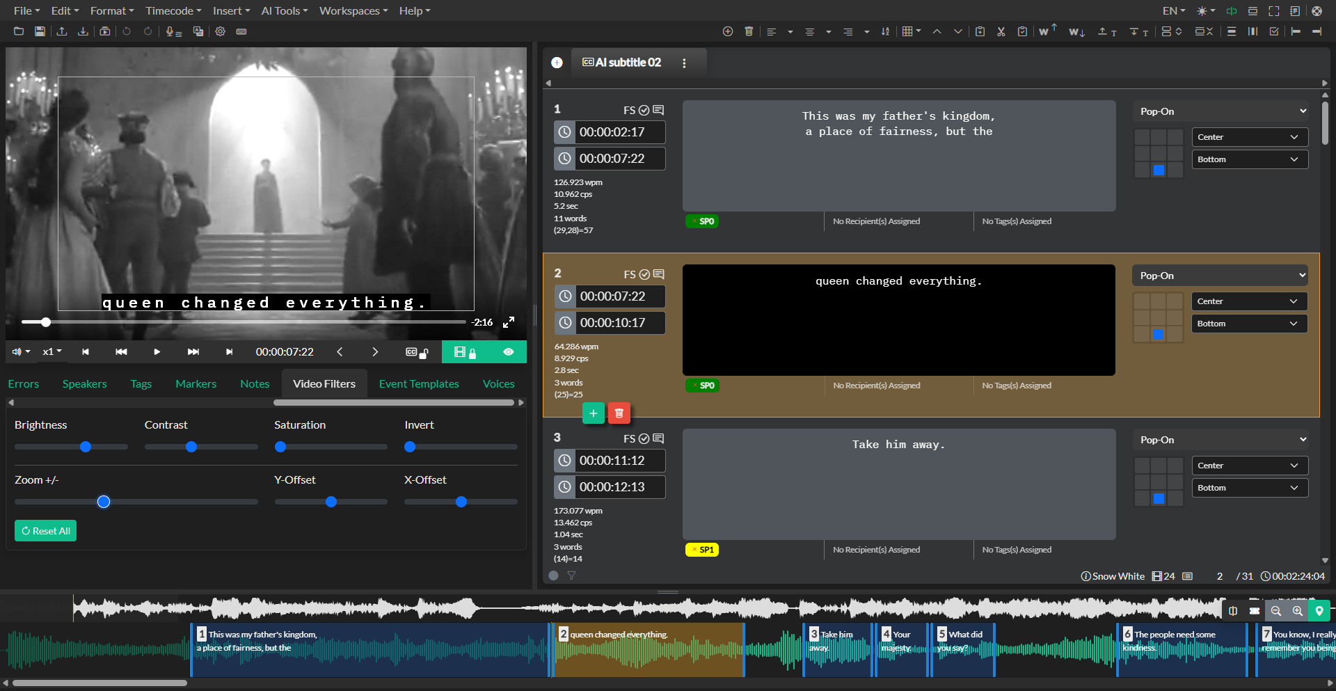 Video filters after applying
