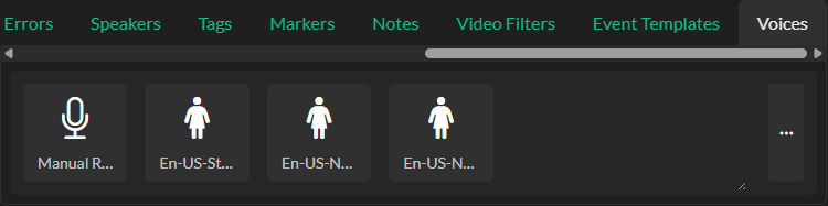 Voices panel with pinned voices