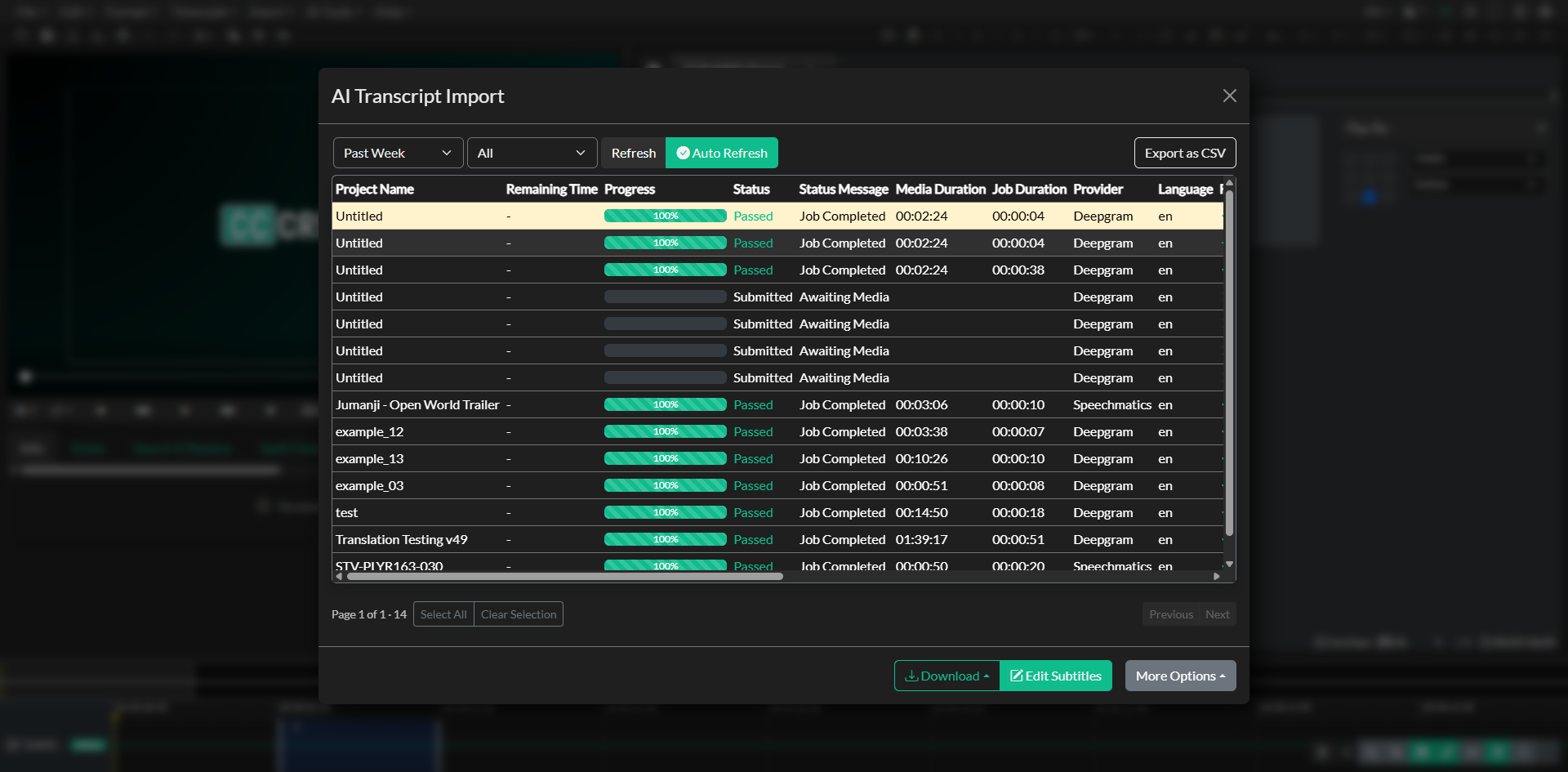 AI Transcript Import Dashboard
