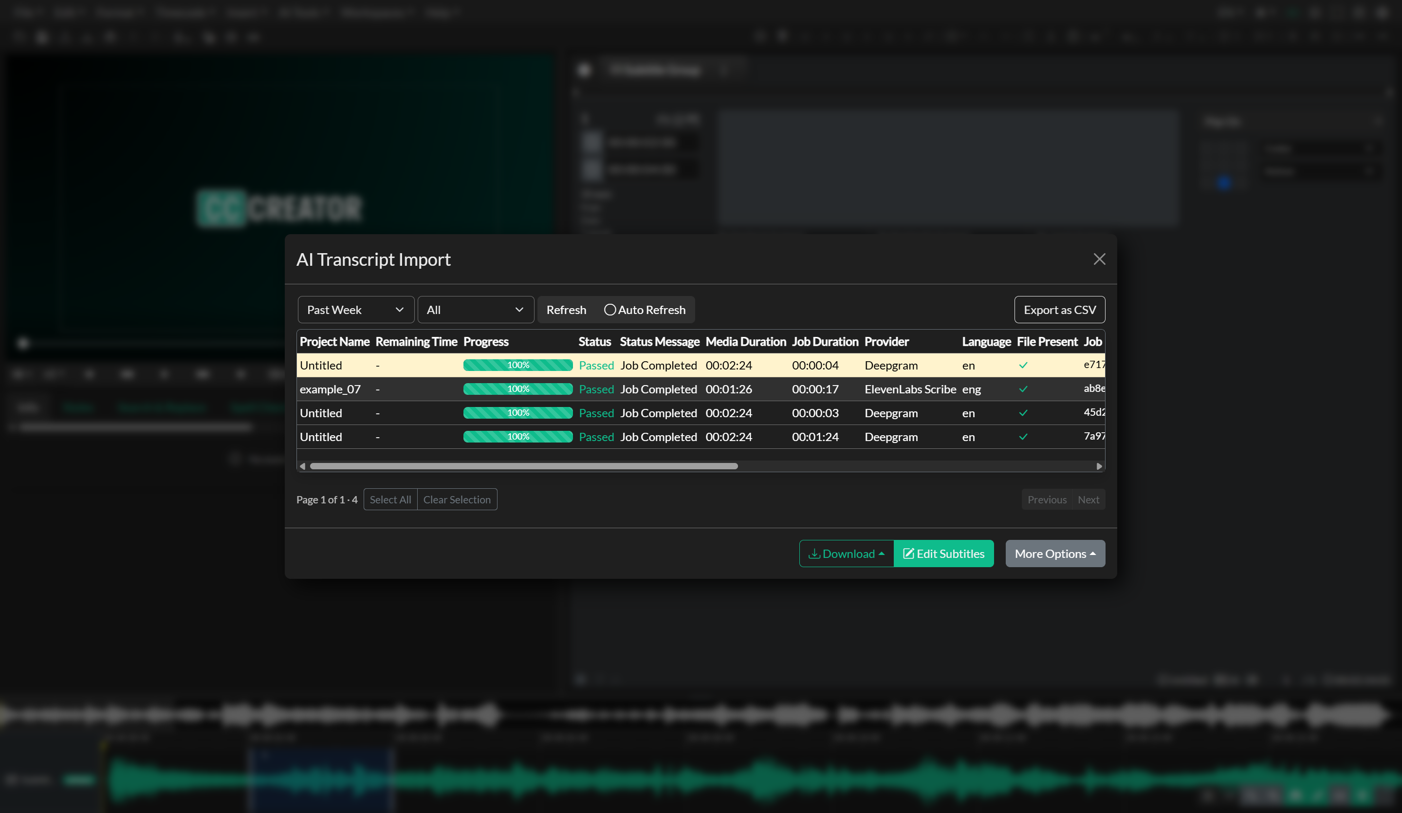 AI Transcript Import Dashboard
